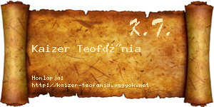 Kaizer Teofánia névjegykártya